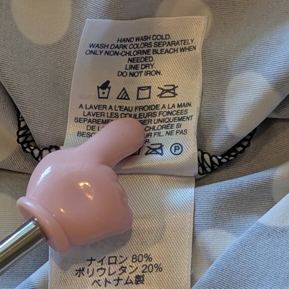 Lands' End Quick Dry Swim Cover-up Dress Black with White Polka Dots L Large - Picture 10 of 13